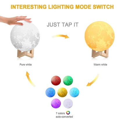 7 Color Moon Lamp (15 Cm)