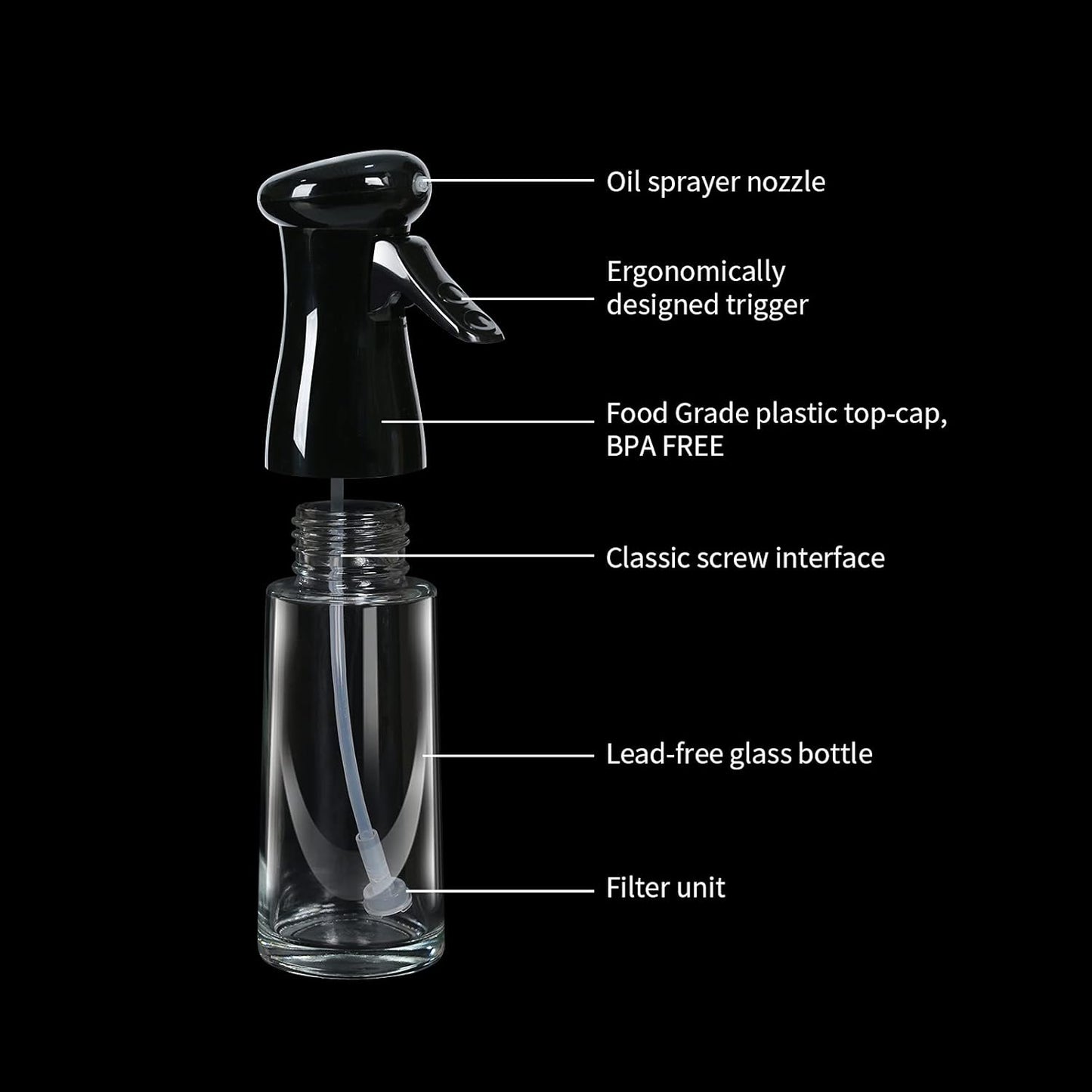 Oil Dispenser Spray Bottle for Healthy Cooking